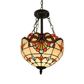 Tiffany Victorian Style Stained Glass Chandelier Pendant for Library Ceiling - Bowl Shade - The Tiffany Victorian Style Chandelier Bowl Shade Stained Glass Ceiling Pendant for Library is a beautiful light fixture that would look perfect in a